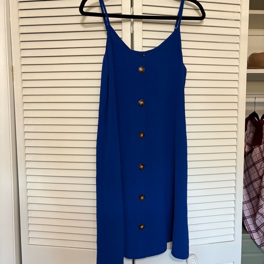 Blue Button-Down Dress